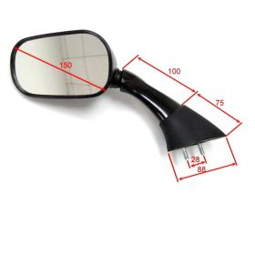 Specchietto carena nero sinistro JMP BA19-Y0021B-L per Yamaha FJR