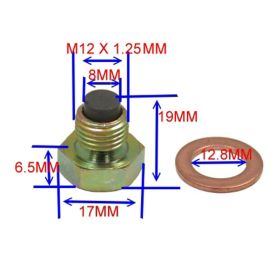 Tappo scarico olio racing JMP magnetico M12X1,25 con anello di tenuta
