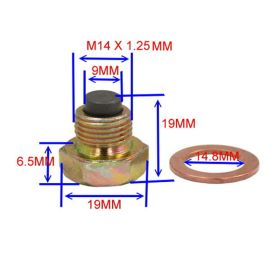 Tappo scarico olio racing JMP magnetico M14X1,25 con anello di tenuta