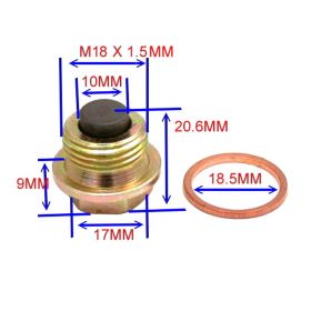 MAGNETIC OIL DRAIN CAP M18X 1.50
