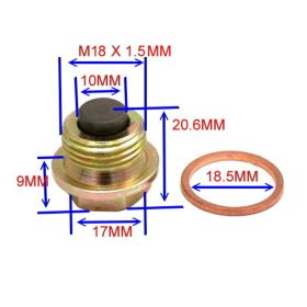 Tappo scarico olio racing JMP magnetico M18X1,50 con anello di tenuta