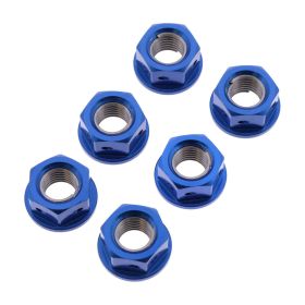 Set 6 dadi corona JMP M10x1,25 mm alluminio Racing blu