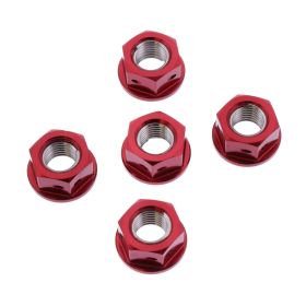 Set 5 dadi corona JMP M10x1,25 mm alluminio Racing rosso