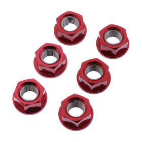 Set 6 dadi corona JMP M10x1,25 mm alluminio Racing rosso