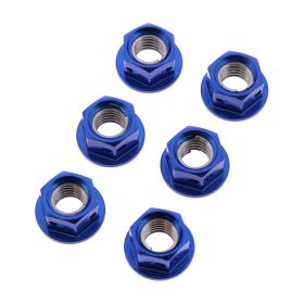 Set 6 dadi corona JMP M8x1,25 mm alluminio Racing blu