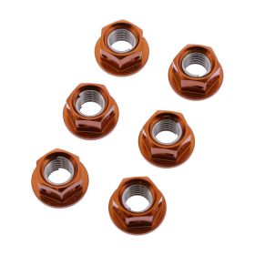 Set 6 dadi corona JMP M8x1,25 mm alluminio Racing arancio
