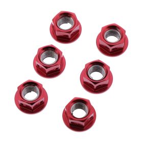 Set 6 dadi corona JMP M8x1,25 mm alluminio Racing rosso