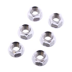 Set 6 dadi corona JMP M8x1,25 mm alluminio Racing argento