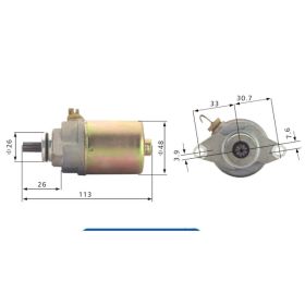 Motorino avviamento JMP MQD471B 9 denti rotazione sinistra