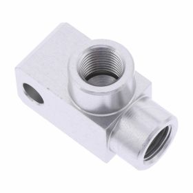 Sdoppiatore tubo freno 2 vie 90 gradi foro TYP812 M10x1 argento