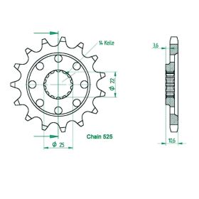 JMT Racing Kettenrad 525 Pitch 15 Zähne 50-29052-15S für MV Agusta