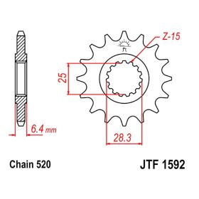 CHAINE JMT 520X PIGNON 14 COURONNE 38 GOR