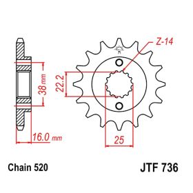 CATENA JMT 520X PIGNONE 15 CORONA 48 GOR