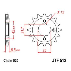 CATENA JMT 520X PIGNONE 15 CORONA 42 GOR