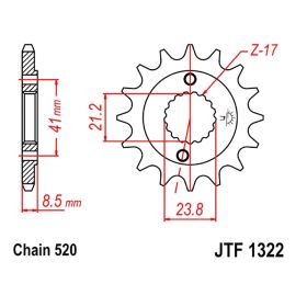 CHAINE JMT 520X PIGNON 15 COURONNE 45 GOR
