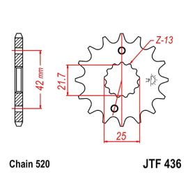 CHAIN JMT 520X PINION 14 SPROCKET 39 GOR