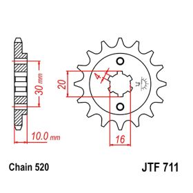 KETTENSATZ JMT 520X VORNE 14 RITZEL 38 GOR