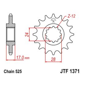 CATENA JMT 525X2 PIGNONE 15 CORONA 43 GOR