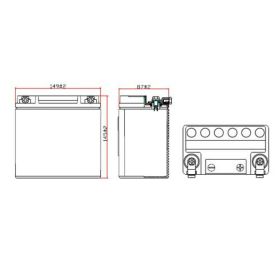 JMT vorgeladene Batterie VTB-3 V-TWIN 12V 14Ah
