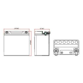 JMT VTB-8 V-TWIN 12V 14Ah vorgeladene Batterie