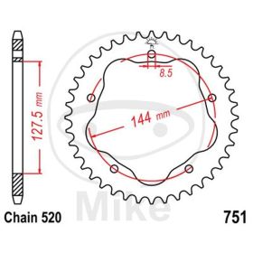 REAR SPROCKET ALU Z42 520 X REAR SPROCKET 7585011