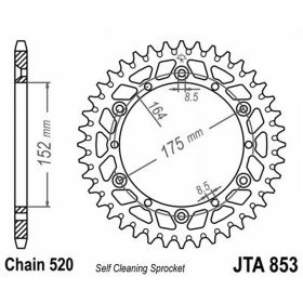 JT JTA853.44 MOTORCYCLE REAR SPROCKET