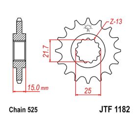KETTENSATZ JT 525Z3 VORNE 14 RITZEL 42 STR