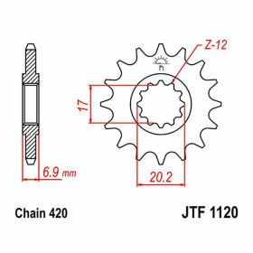 Pignon JT Sprocket pas 420 13 dents JTF1120.13