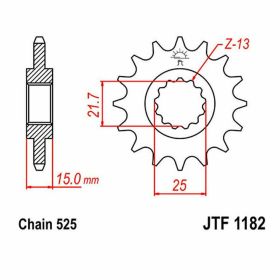JT Sprocket 525 pitch 13 teeth JTF1182.13 for Triumph SPEED