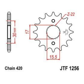 JT Sprocket 420 Pitch 13 Zähne JTF1256.13 für Honda