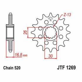 Pignone racing JT passo 520 17 denti JTF1269.17 per Honda