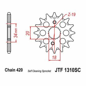 JT Racing Ritzel 420 Pitch 14 Zähne JTF1310.14SC für Honda CRF 150