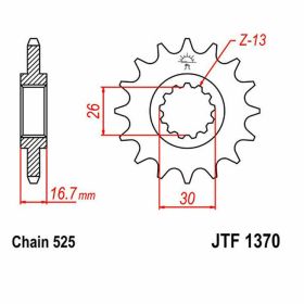 JT Sprocket pas 525 15 dents JTF1370.15 pour Honda