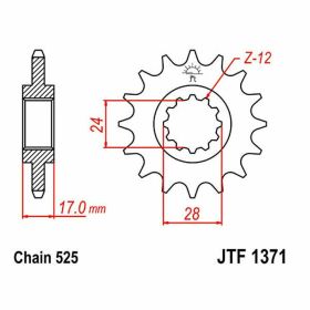 JT Sprocket 525 Pitch 14 Zähne JTF1371.14 für Honda
