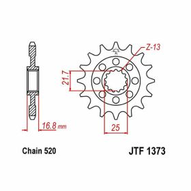 JT Sprocket 520 Pitch 16 Zähne JTF1373.16 für Honda