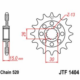 Pignon JT pas 520 16 dents JTF1404.16 pour BMW