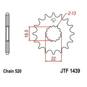 JT Sprocket 520 Pas 11 Dents JTF1439.11 pour Suzuki LT-F 160