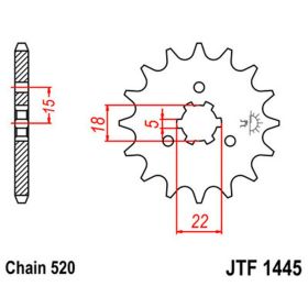 JT Sprocket 520 Pitch 11 Zähne JTF1445.11 für Kawasaki KX 125