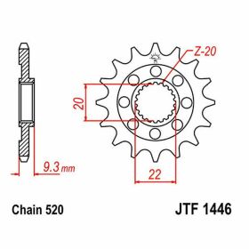 JT Racing Sprocket Pitch 520 13 Teeth JTF1446.13SC for Kawasaki KX 250