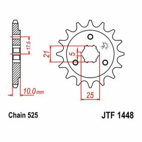 JT Sprocket 525 Pitch 13 Zähne JTF1448.13