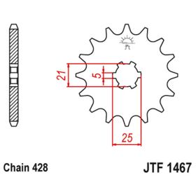 JT Sprocket 428 Pas 13 Dents JTF1467.13