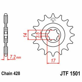 JT Sprocket 428 Pitch 14 Teeth JTF1501.14 for Kawasaki KLX 140