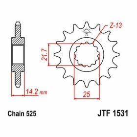 JT Sprocket pitch 525 15 teeth JTF1531.15 for Kawasaki ZR 750 ZEPHYR