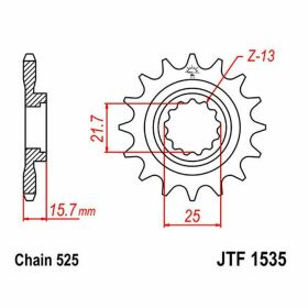 JT Sprocket 525 Pitch 15 Teeth JTF1535.15 for Kawasaki ZX-6R