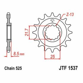 Pignone JT passo 525 18 denti JTF1537.18 per Kawasaki