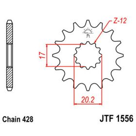 Pignone JT passo 428 12 denti JTF1556.12 per Yamaha TZR R