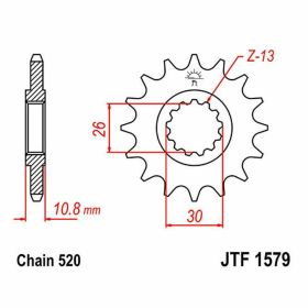 JT Sprocket 520 Pitch 15 Zähne JTF1579.15 für Yamaha YZF-R1