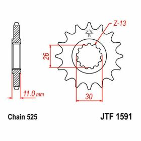 Pignone JT passo 525 16 denti JTF1591.16