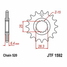 JT Sprocket 520 Pas 13 Dents JTF1592.13 pour Yamaha