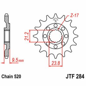 JT 520 Pitch Zahnrad 15 Zähne JTF284.15